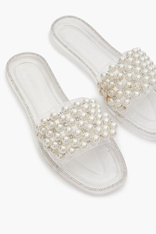 Rhinestone Faux Pearl Flat Sandals | Forever 21 (US)