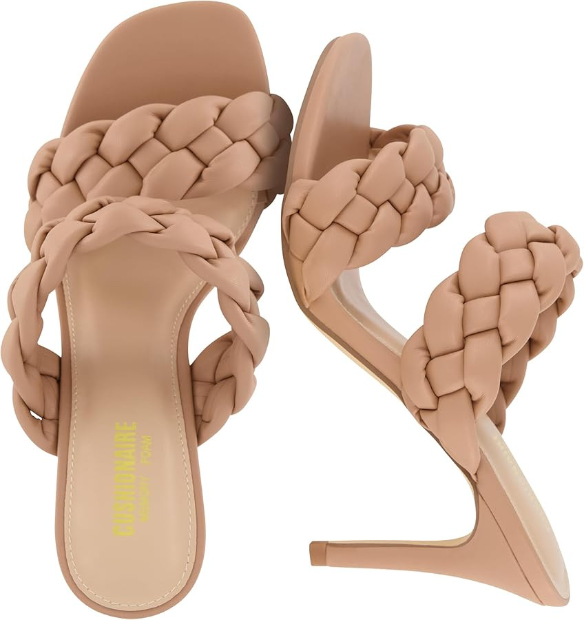 CUSHIONAIRE Suzy Braided Heels for Women, Open Toe Dressy Kitten Heel Sandals with Memory Foam, W... | Amazon (US)