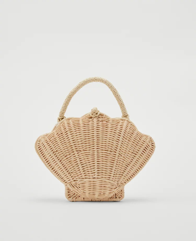 Wicker Shell Clutch Bag | Ann Taylor
