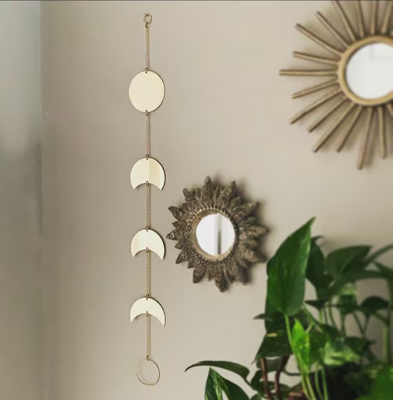 Moon Phase Brass Metal Wall Hanging- Lunar phases, Luna, Celestial decor | Etsy (US)