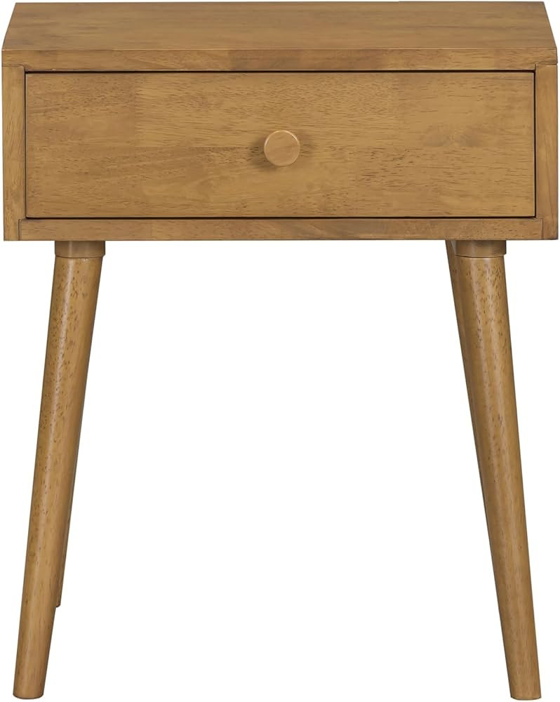 NTC Lux Solid Wood Nightstand, Mid Century Modern Side Table Bedroom, Bedside Furniture, Night St... | Amazon (US)