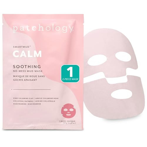 Patchology Calm SmartMud Clay Mask For Face - No Mess Soothing Mud Mask w/Calamine, Colloidal Oatmeal, & Niacinamide - Reduces Redness & Moisturizes Skin - Face Mask Skin Care for Women (1 Count) | Amazon (US)