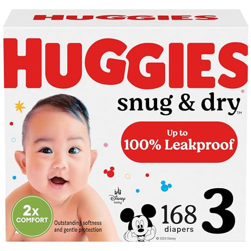 Huggies Size 3 Diapers, Snug & Dry Baby Diapers, Size 3 (16-28 lbs), 168 Count, Packaging May Vary | Amazon (US)