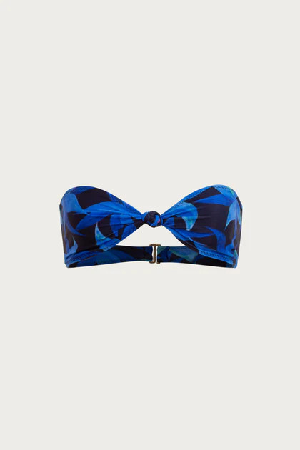 Knotted Bandeau Top (Blue Tropical) | SAME