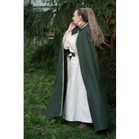 Green Hooded Viking Cape With Silver Trim Elven Cloak Medieval Princess Clothing Shieldmaiden's Outfit Larp Cosplay Reanactment Renaissance | Etsy (US)
