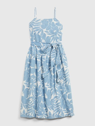 Apronneck Print Denim Maxi Dress | Gap (US)