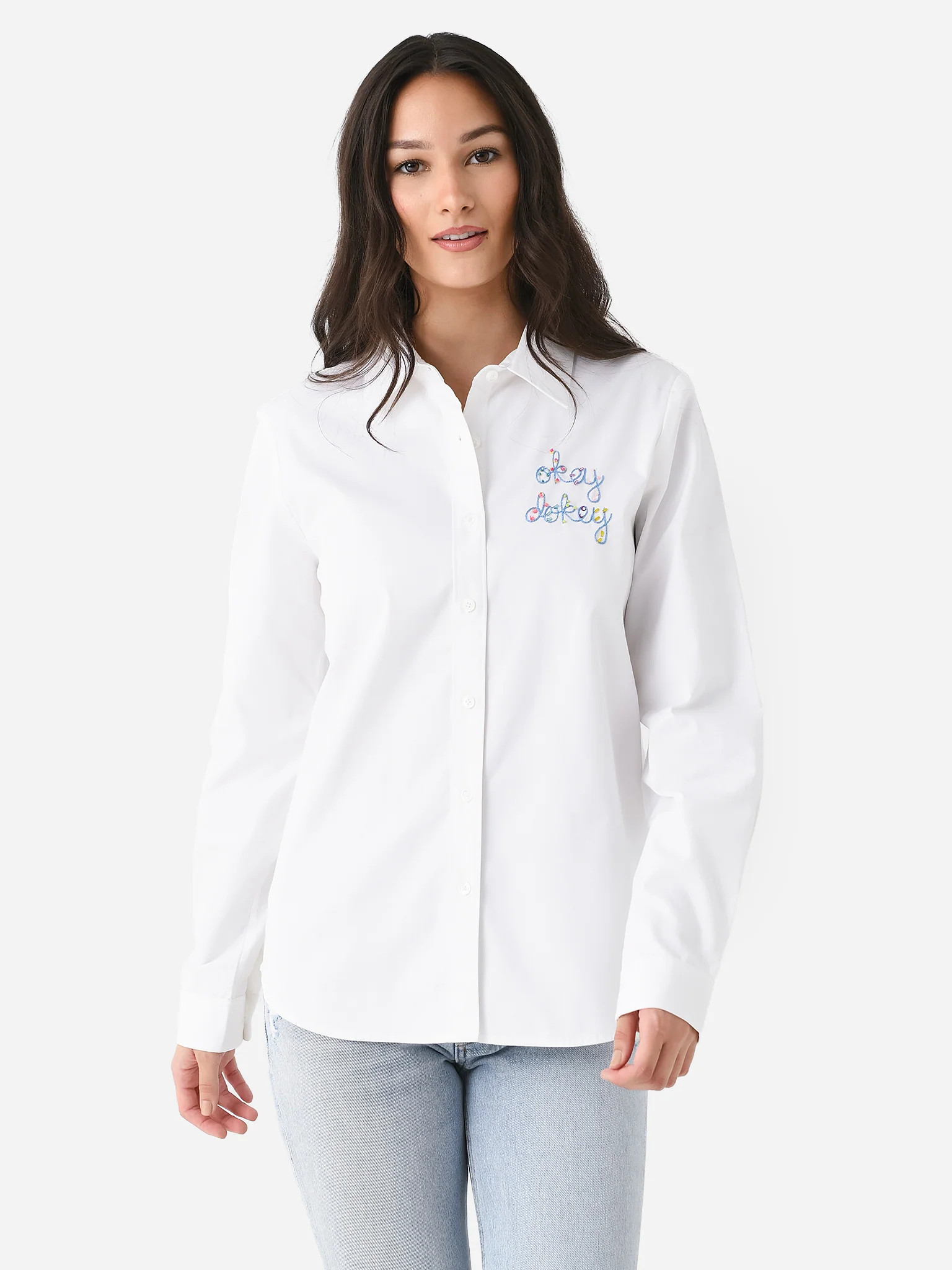 LINGUA FRANCA
                      
                     Women's Embroidered Button-Down Shirt | Saint Bernard