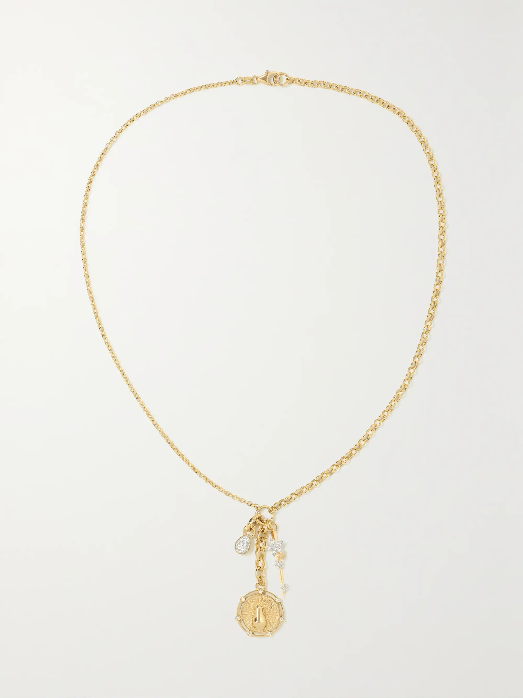 Pear Story 18-karat gold diamond necklace | NET-A-PORTER (US)