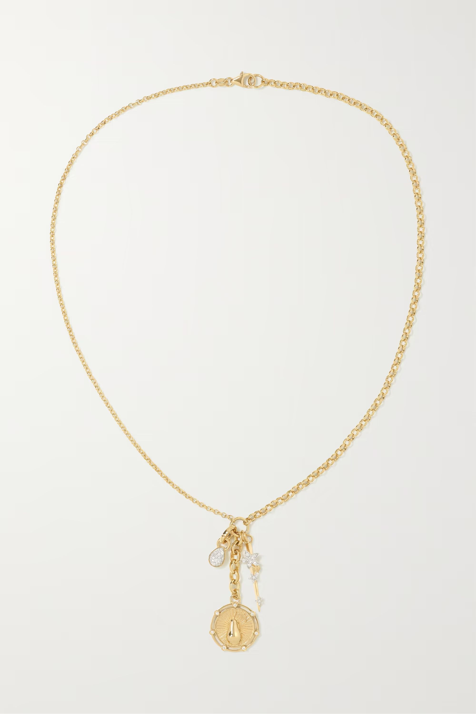 Pear Story 18-karat gold diamond necklace | NET-A-PORTER (US)