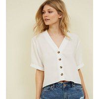 Petite Cream Button Front Boxy Shirt New Look | New Look (UK)