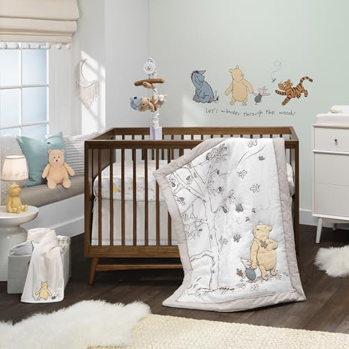 Lambs & Ivy Disney Baby Storytime Pooh 3-Piece Nursery Crib Bedding Set | Amazon (US)