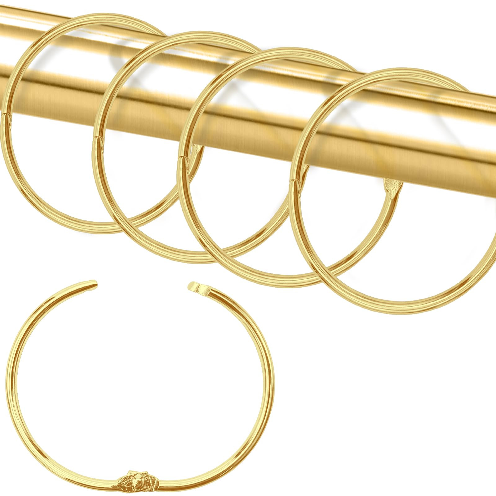 Shower Curtain Hooks Rings,24 Pcs Rustproof Metal Shower Hooks for Shower Curtain,Glide Smoothly ... | Amazon (US)