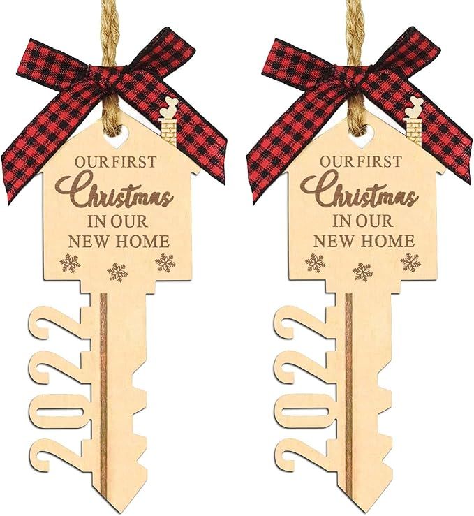 2022 Our First Christmas in Our New Home Wood Key Christmas Ornament for Housewarming Gift Christ... | Amazon (US)
