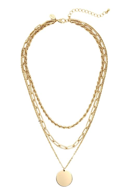 Riah Fashion LAYERED DISK PENDANDT NECKLACES | Walmart (US)