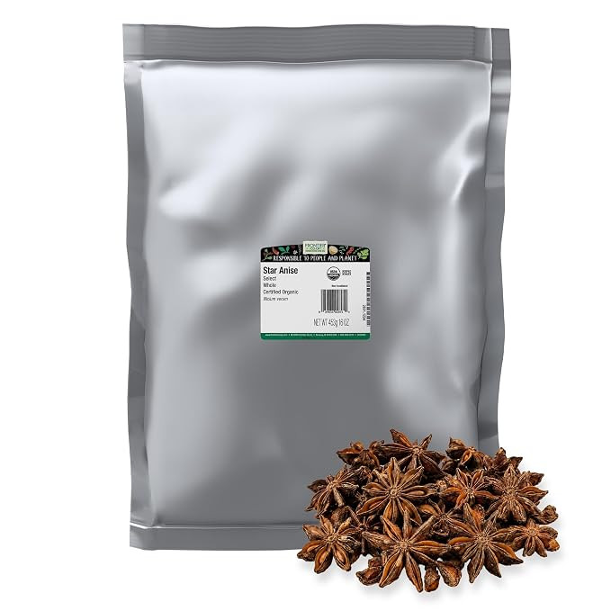 Frontier Co-op Organic Whole Star Anise 1lb - Dried Whole Star Anise Pods | Amazon (US)