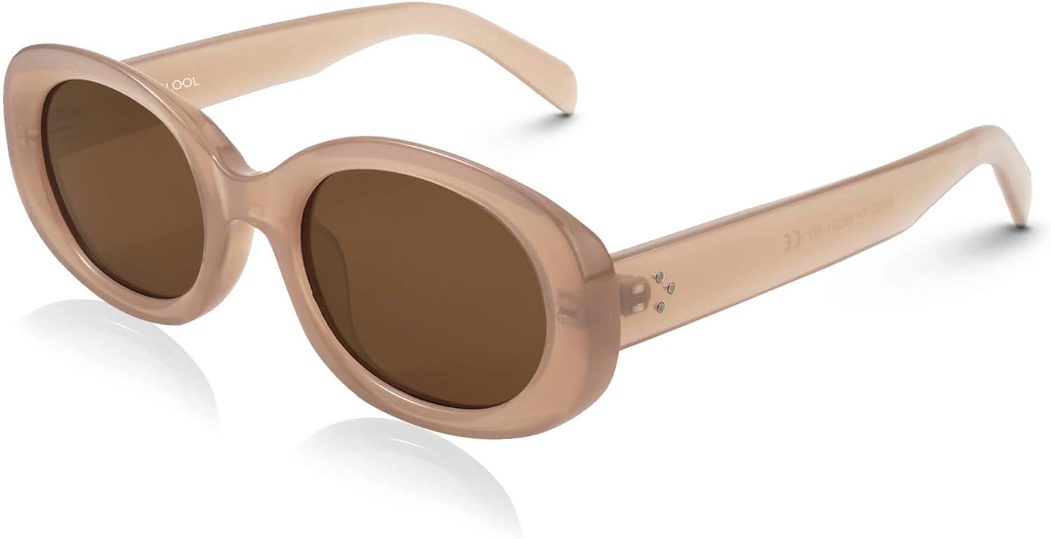 Zeelool Retro Oval Sunglasses for Women Polarized UV400 Protection 90s Sunglasses Vintage Shades | Amazon (US)
