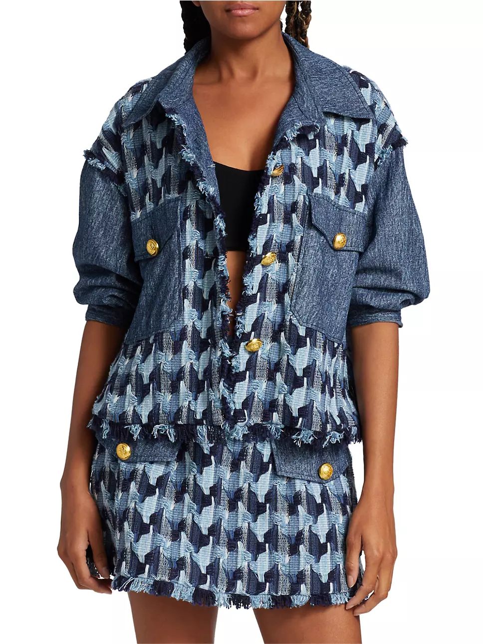 Blossom Woven Button-Front Jacket | Saks Fifth Avenue