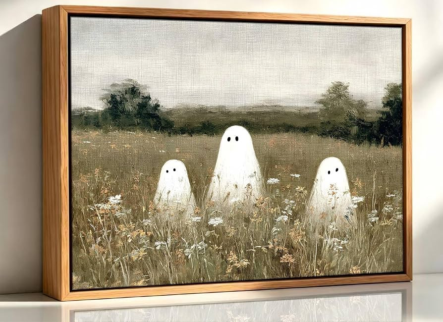 Framed-Halloween Ghost Canvas Wall Art-16x24in | Amazon (US)