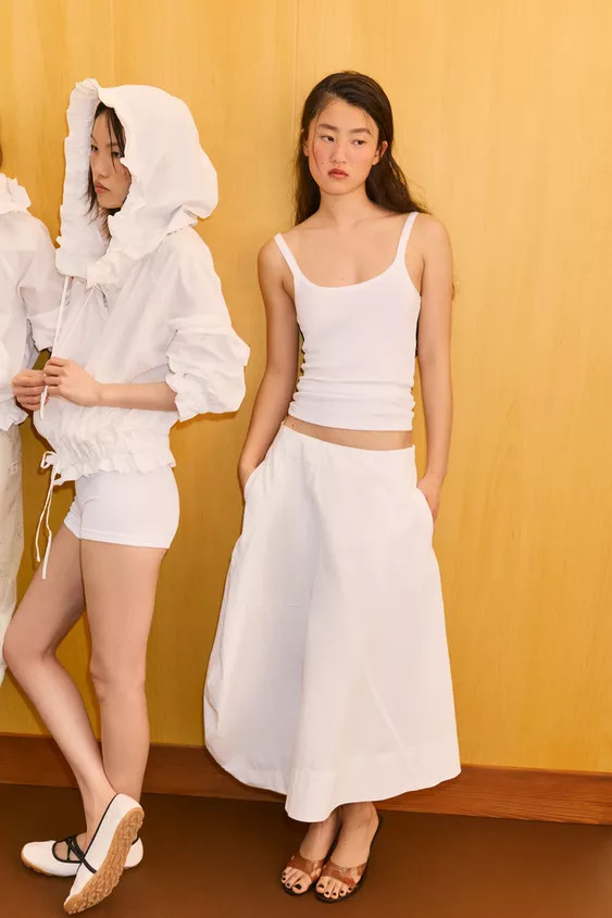 ASYMMETRIC BALLOON MIDI SKIRT | Zara US