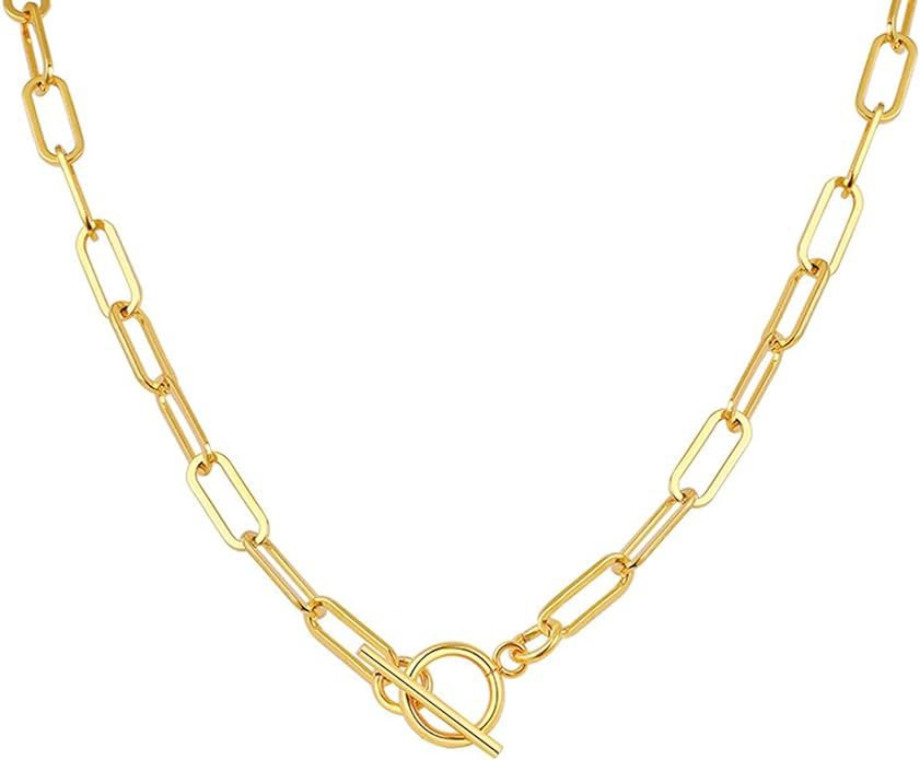 Stainless Steel Chain 20 Inches, 6mm Big Oval Link Chain Necklace Gold Chains for Girls 50CM | Amazon (US)