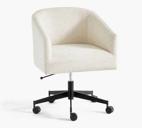 Baldwin Upholstered Swivel Desk Chair | Pottery Barn (US)