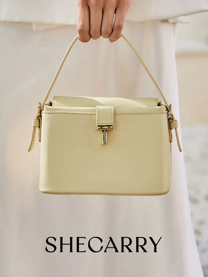 SHECARRY Bolsos de mujer con asa superior Retro de piel PU, elegante exquisita con cierre de segu... | SHEIN
