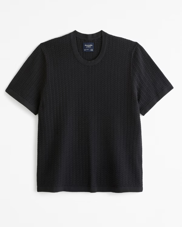 Stitched Textured Tee | Abercrombie & Fitch (US)