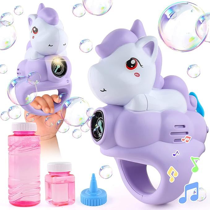 Bubble Machine for Kids, Automatic Unicorn Hand Held Bubble Gun Baby Toys Blower Maker with Lumin... | Amazon (CA)