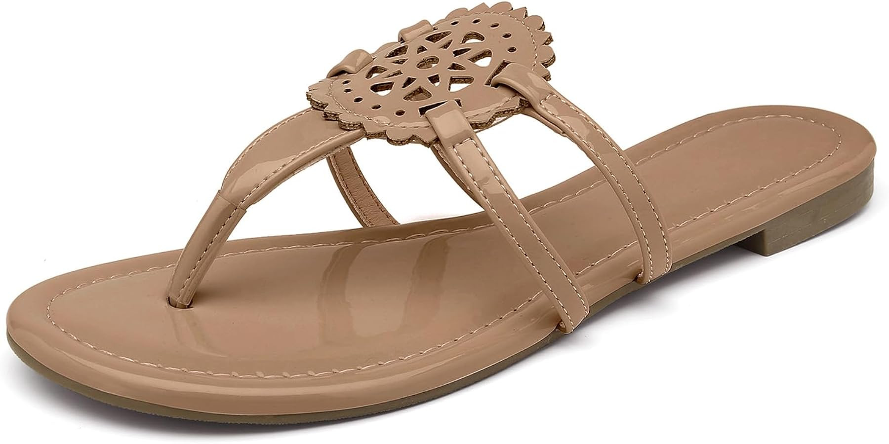 katliu Women's Flat Sandals Flip Flop Sandals Comfortable Dressy Thong Sandals | Amazon (US)