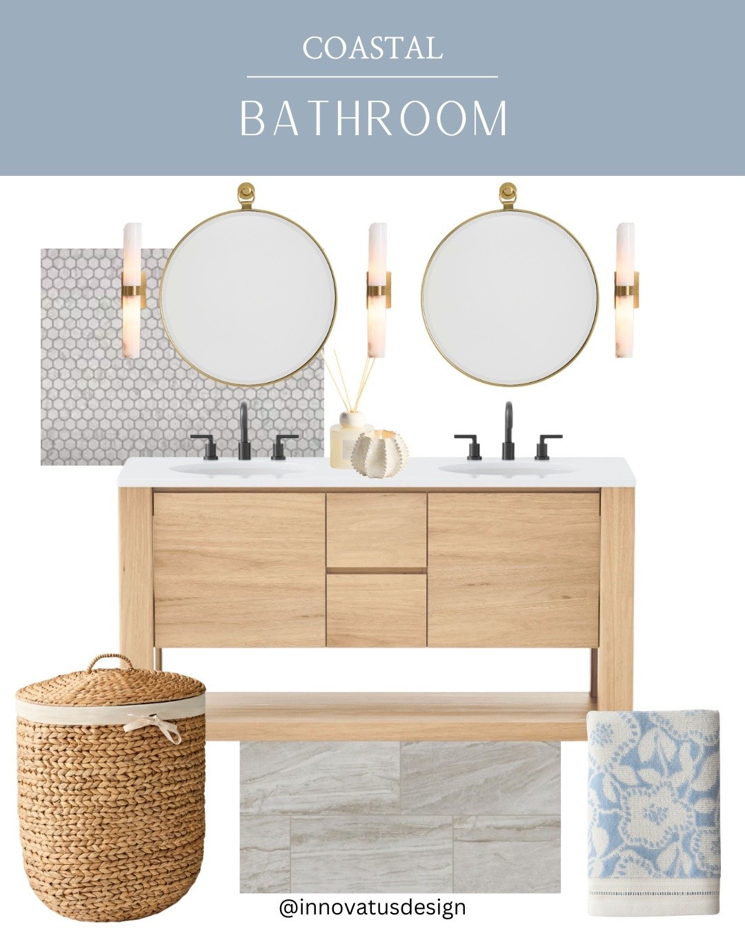 Create a luxurious bathroom inspired by the ocean. This Coastal Bathroom design brings elegance and sophistication while also adding some color and texture - the perfect recipe for a bathroom design!

#LTKfamily #LTKhome #LTKluxury