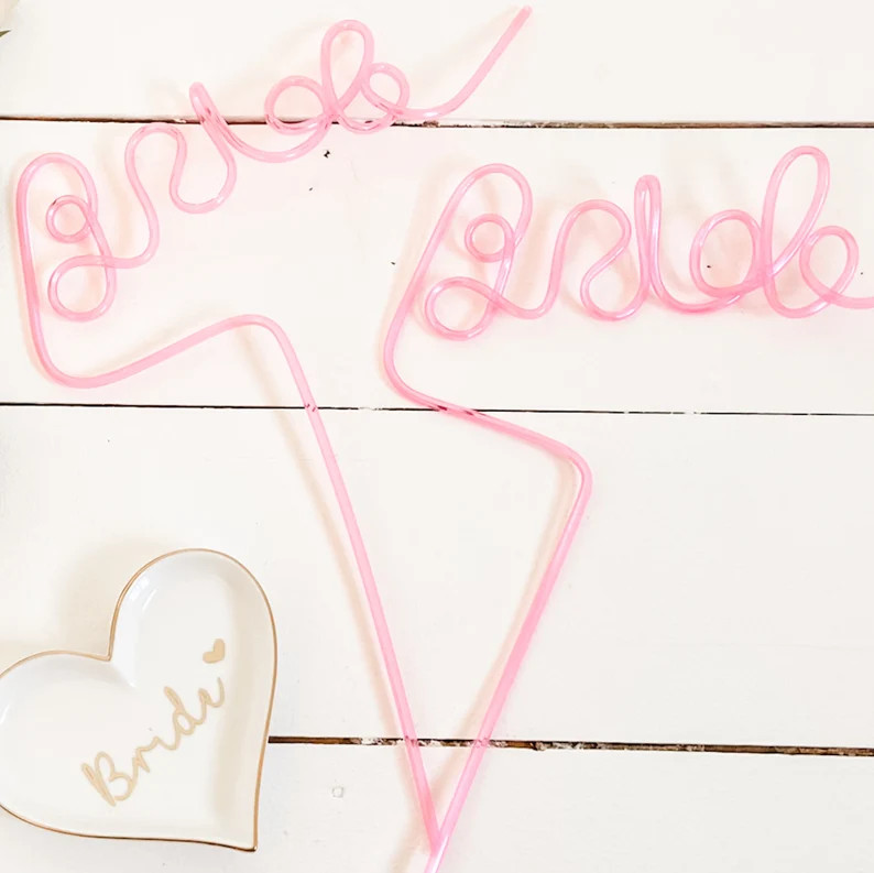Pink Bride Straw Hen Party Straw Bachelorette Party Straw | Etsy | Etsy (US)