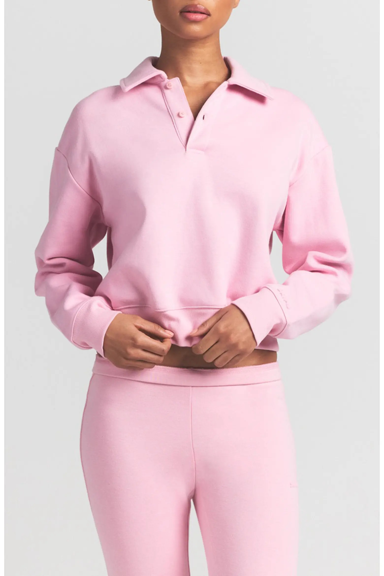 Cotton Fleece Blend Polo Sweatshirt (Women) | Nordstrom | Nordstrom