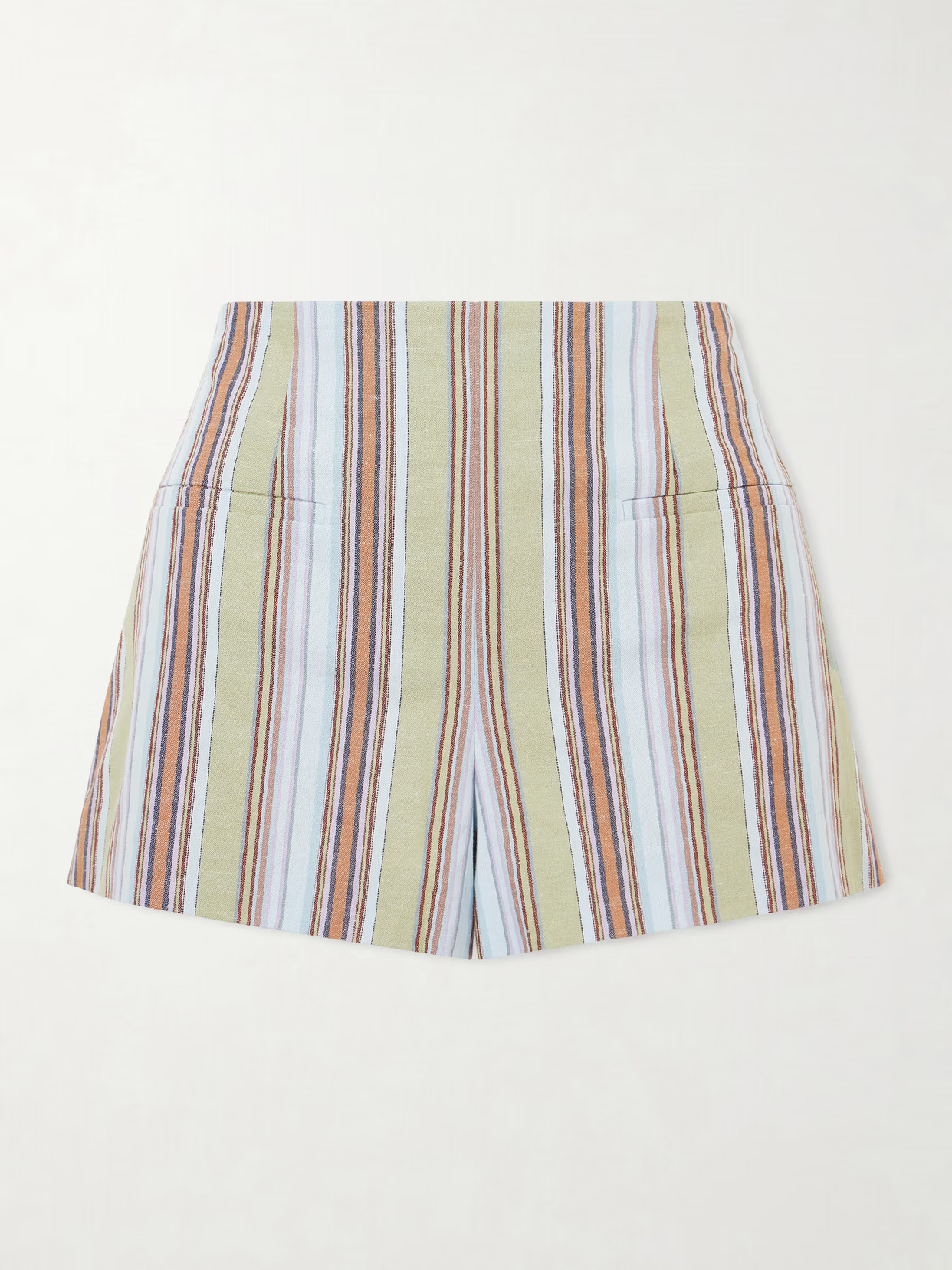 Faithfull - Aurora Striped Cotton And Linen-blend Shorts - Blue | NET-A-PORTER (US)