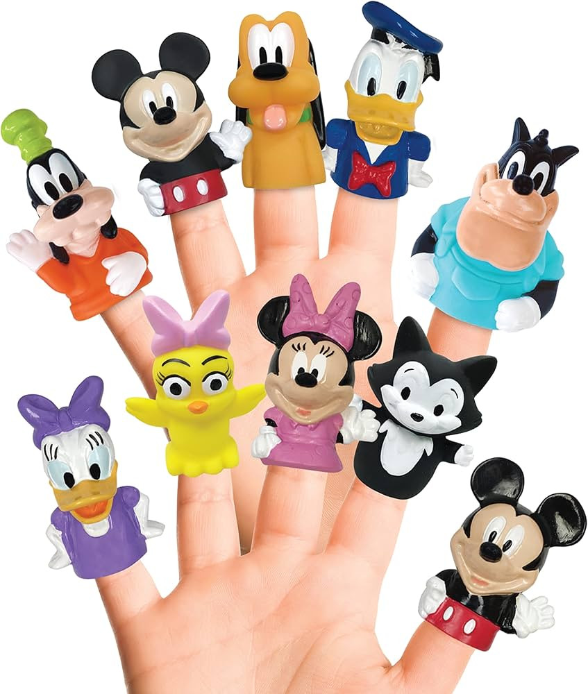 Disney Mickey & Friends 10-Piece Finger Puppet Set - Party Favors, Educational Story Time, Floating Pool & Beach Toys | Amazon (US)