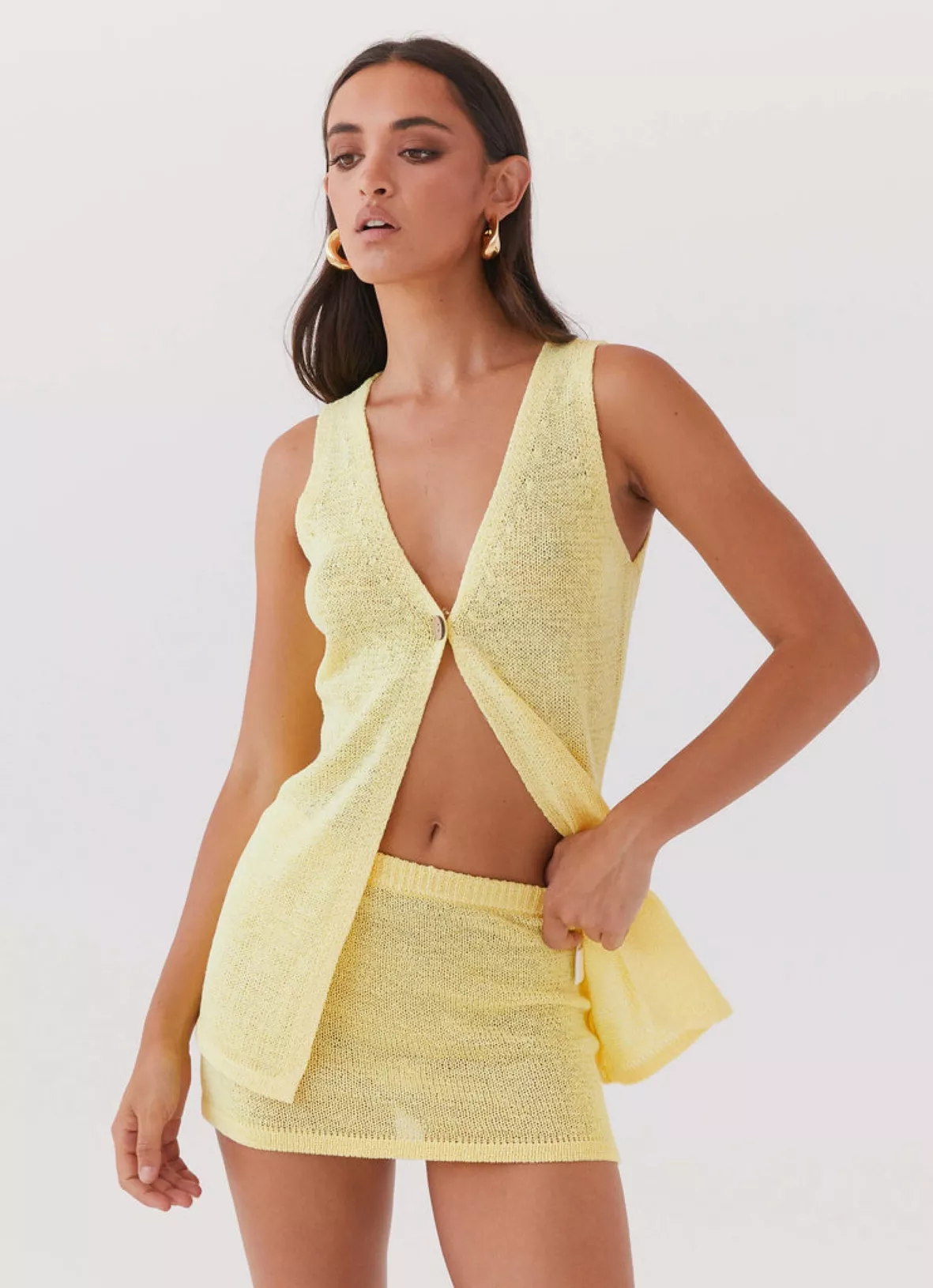 Capri Glow Knit Mini Skirt - Canary curated on LTK