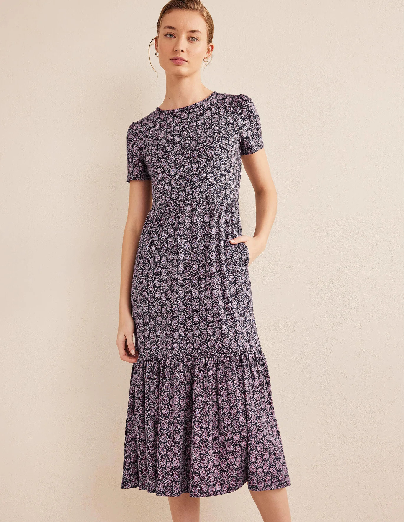 Tiered Midi T-Shirt Dress | Boden (US)