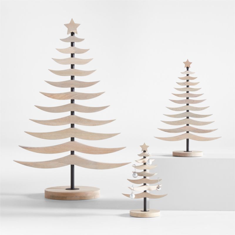 Tannenbaum Whitewashed Wood Christmas Trees | Crate & Barrel | Crate & Barrel