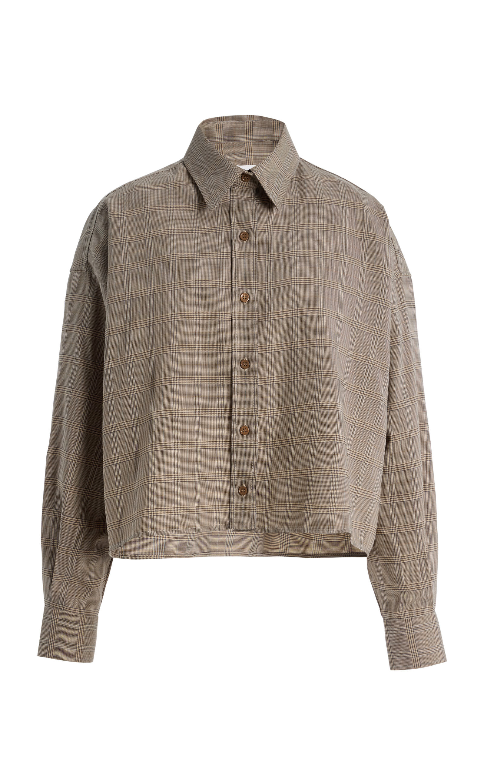 Arlen Plaid Wool-Blend Boxy Shirt | Moda Operandi (Global)
