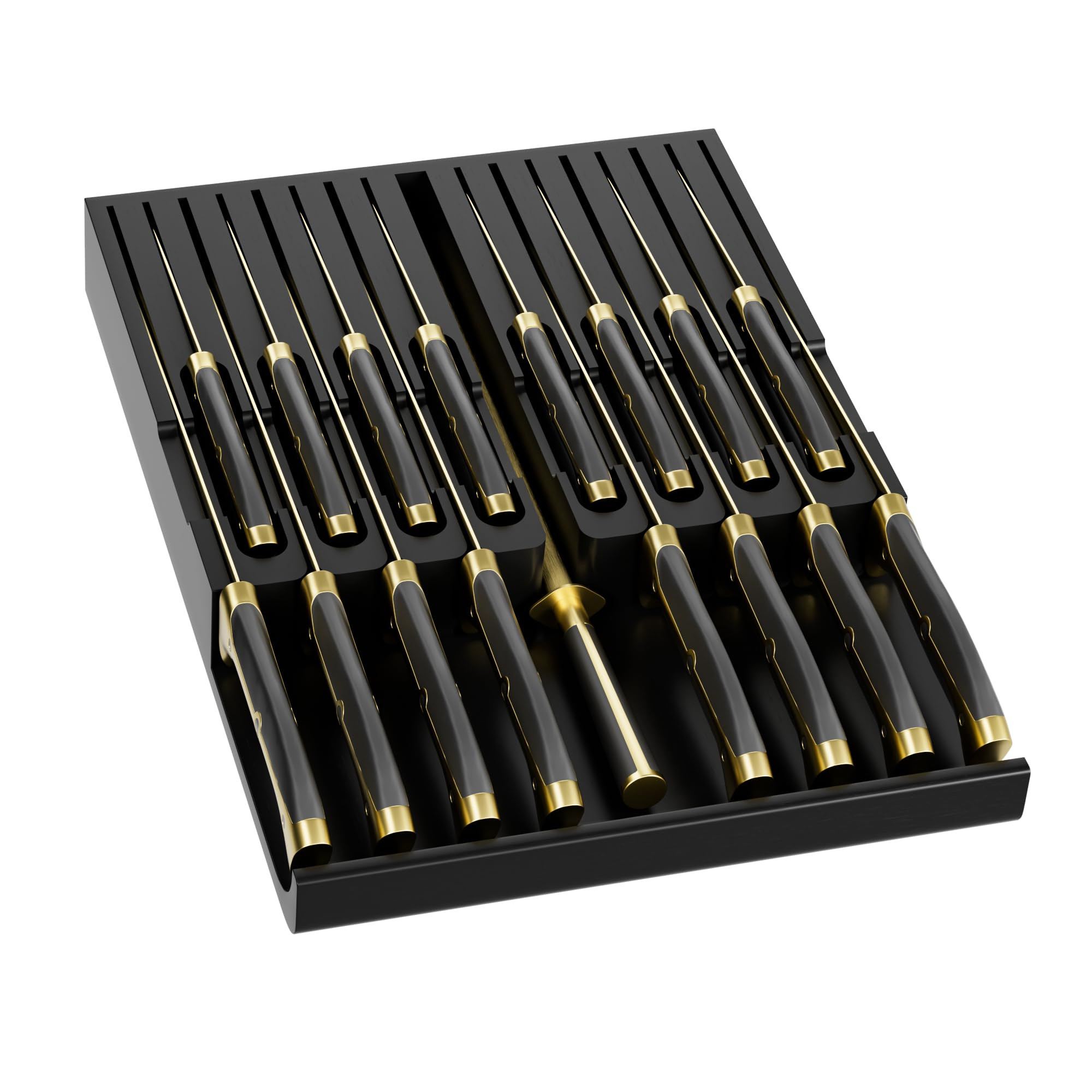 Domax Bamboo In-drawer Knife Block - Kitchen Knife Drawer Organizer Insert, Knife Holder without ... | Amazon (US)