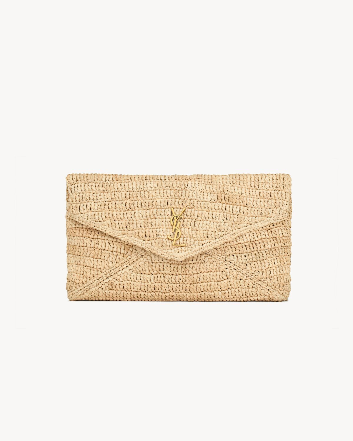 cassandre large envelope pouch in raffia | Saint Laurent Inc. (Global)