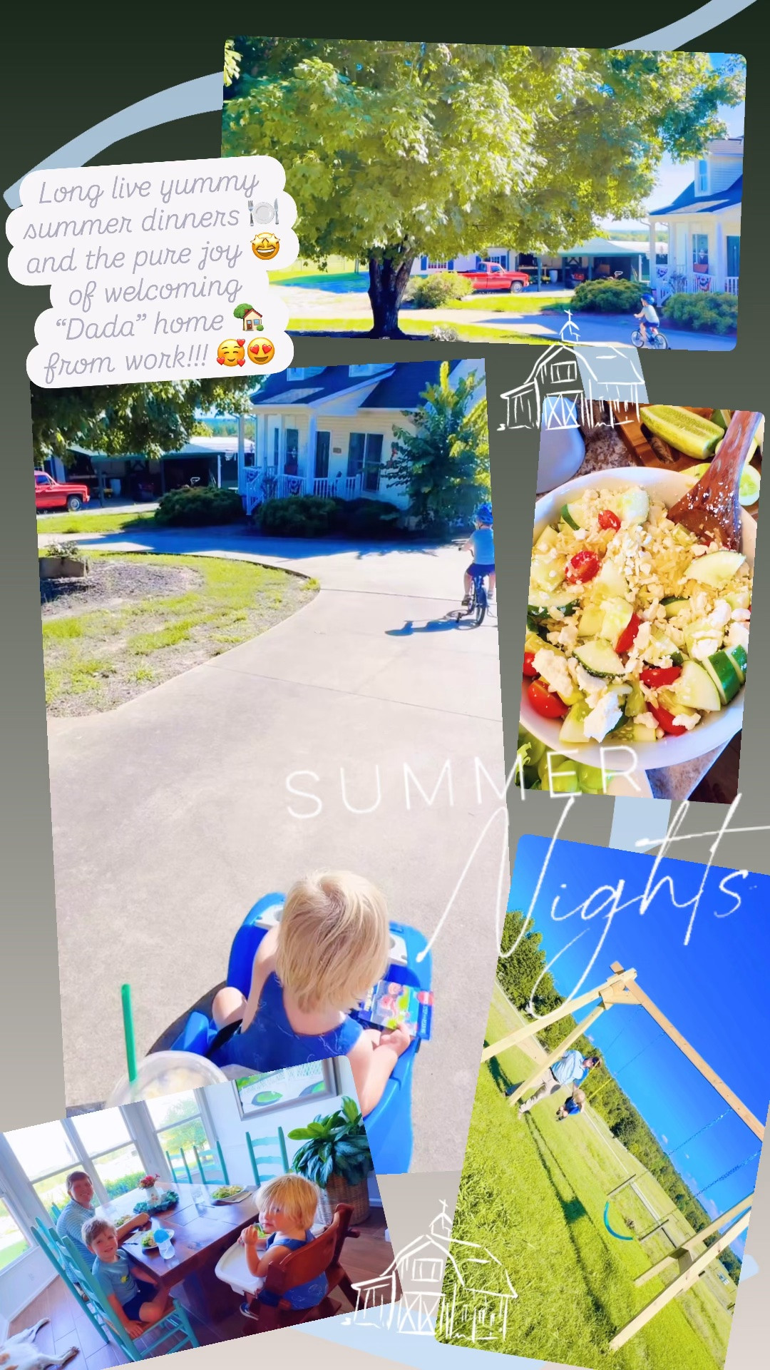Long live yummy summer dinners 🍽️ and the pure joy 🤩 of welcoming “Dada” home 🏡 from work!!! 🥰😍