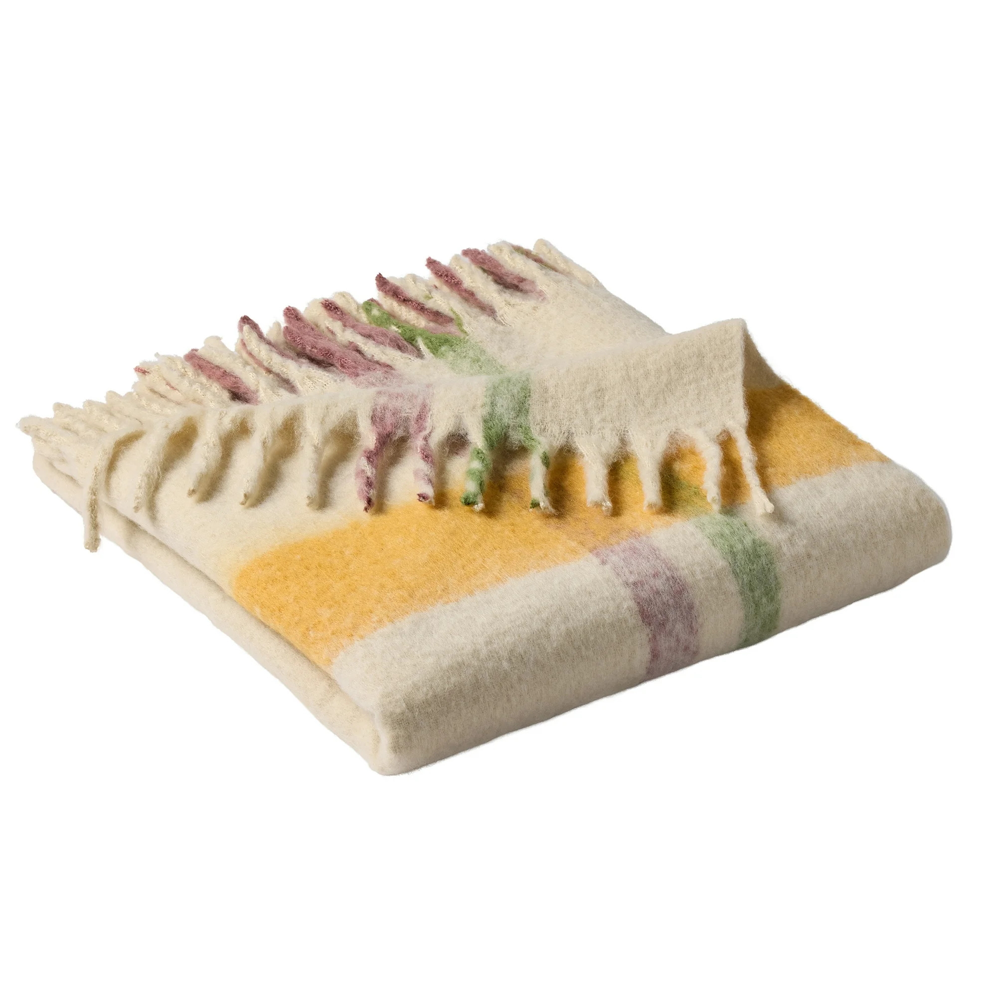 Better Homes & Gardens Faux Mohair Cozy Couch Throw Blanket Beige Plaid, 50x72" | Walmart (US)