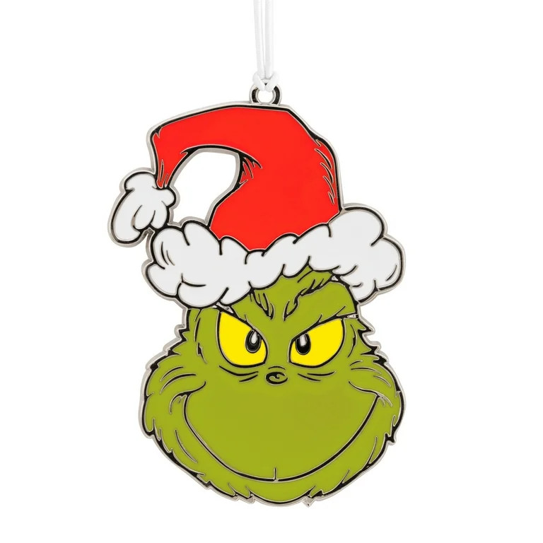 Hallmark Dr. Seuss's How the Grinch Stole Christmas! Grinch in Santa Hat Christmas Ornament, Meta... | Walmart (US)