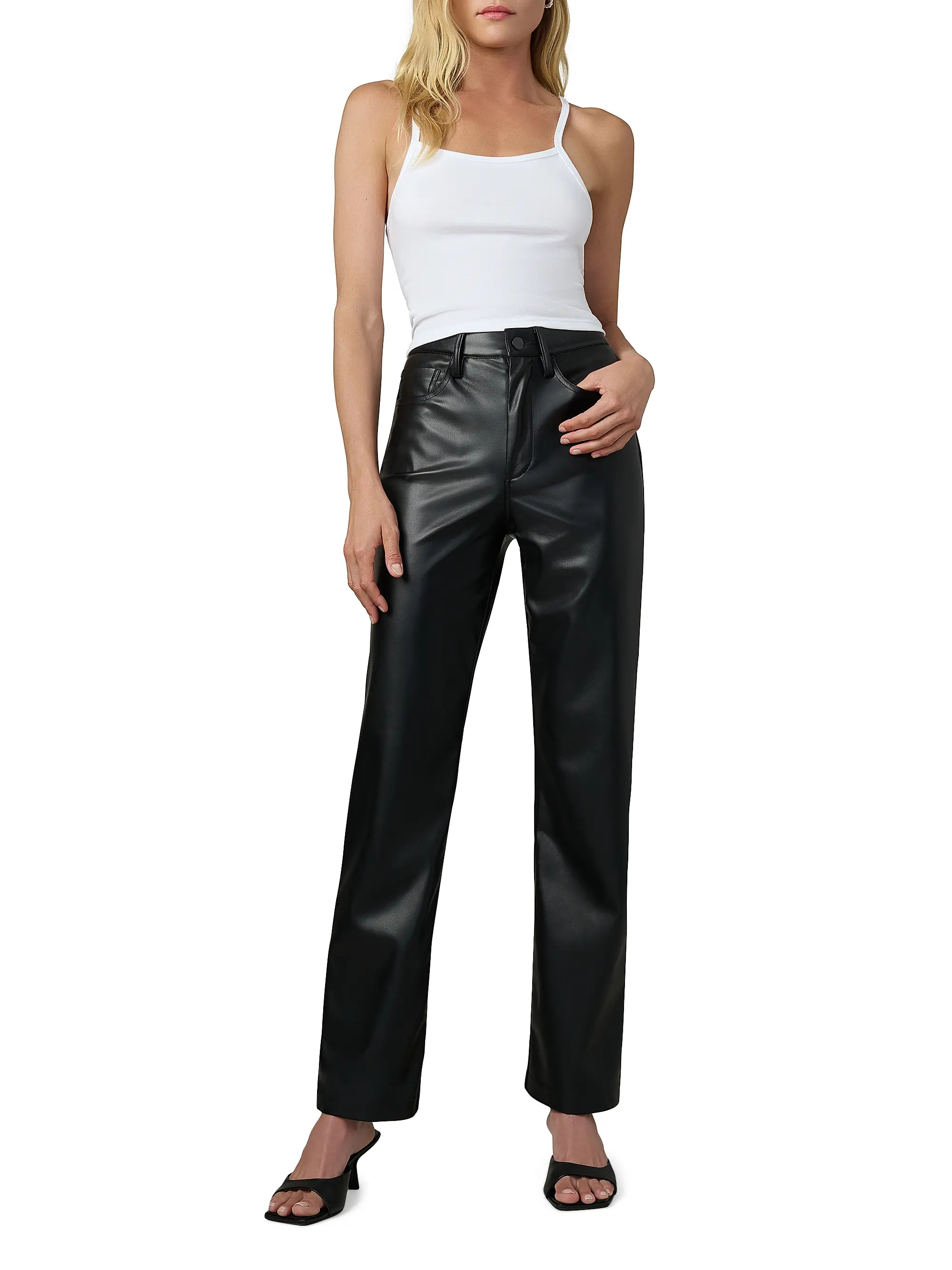 Margot Faux Leather High-Rise Straight-Leg Pants | Saks Fifth Avenue