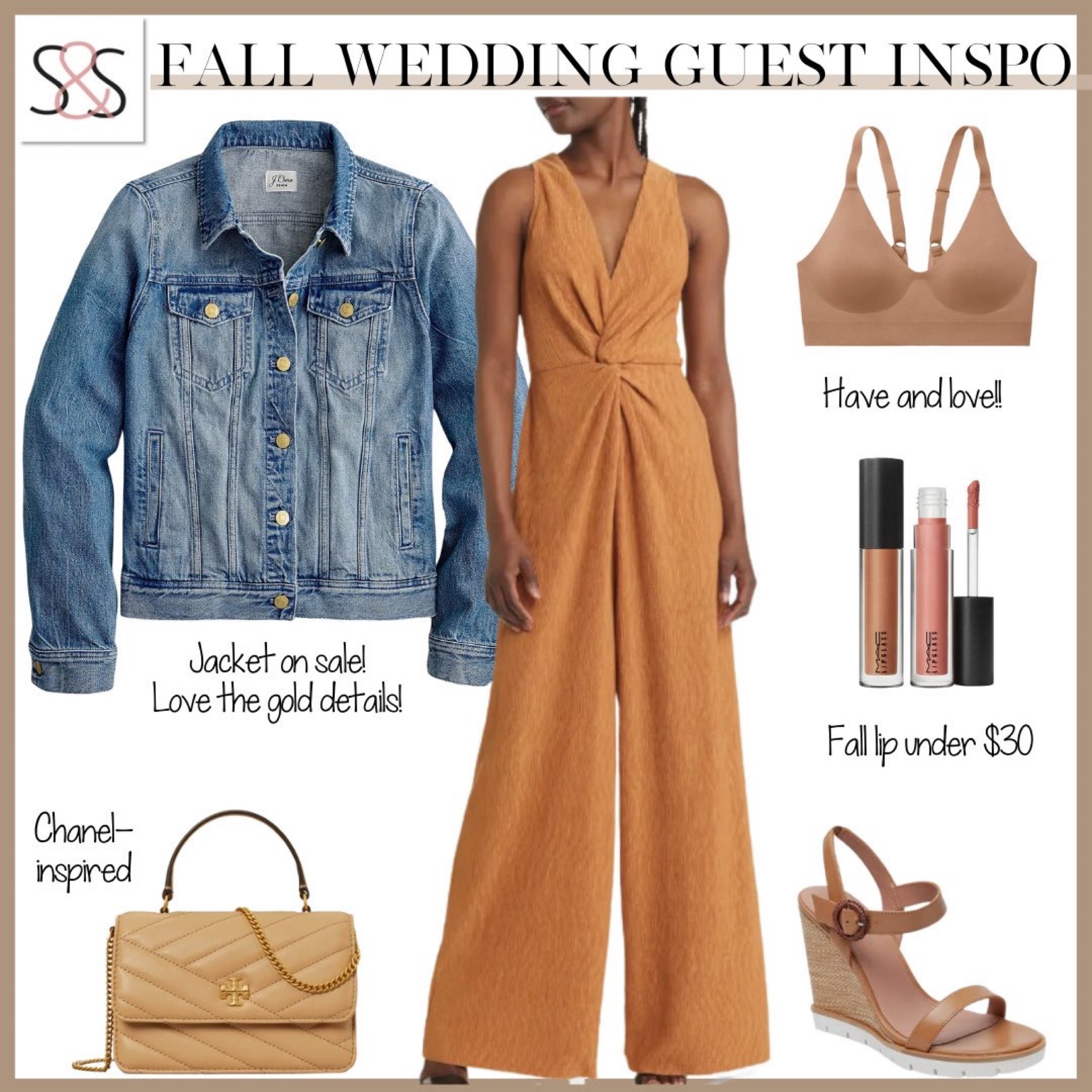 This denim jacket from j crew layered over a fall jumpsuit is perfect for autumn weddings or work wear  

#LTKstyletip #LTKunder100 #LTKSeasonal