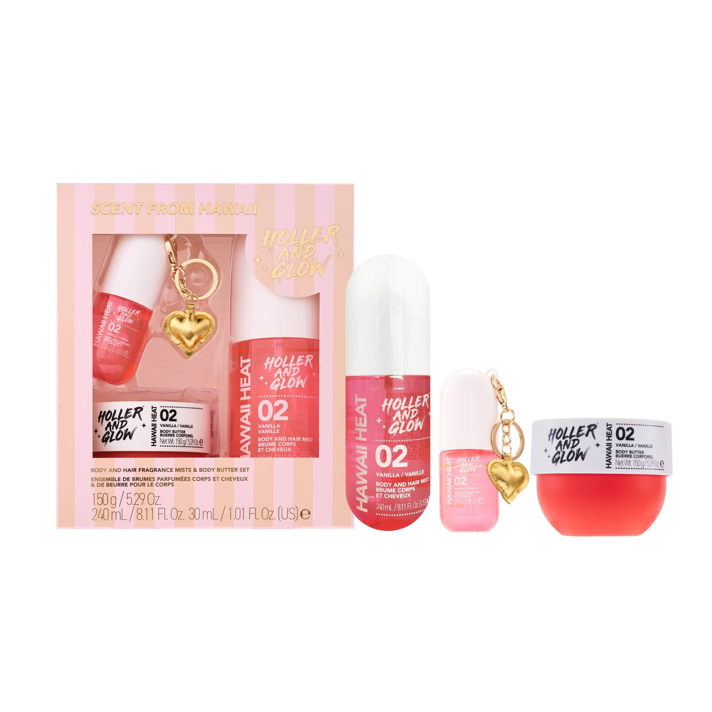 Holler and Glow Limited Edition Scent From Hawaii Body And Hair Mist & Body Butter Set, 3 Piece G... | Walmart (US)