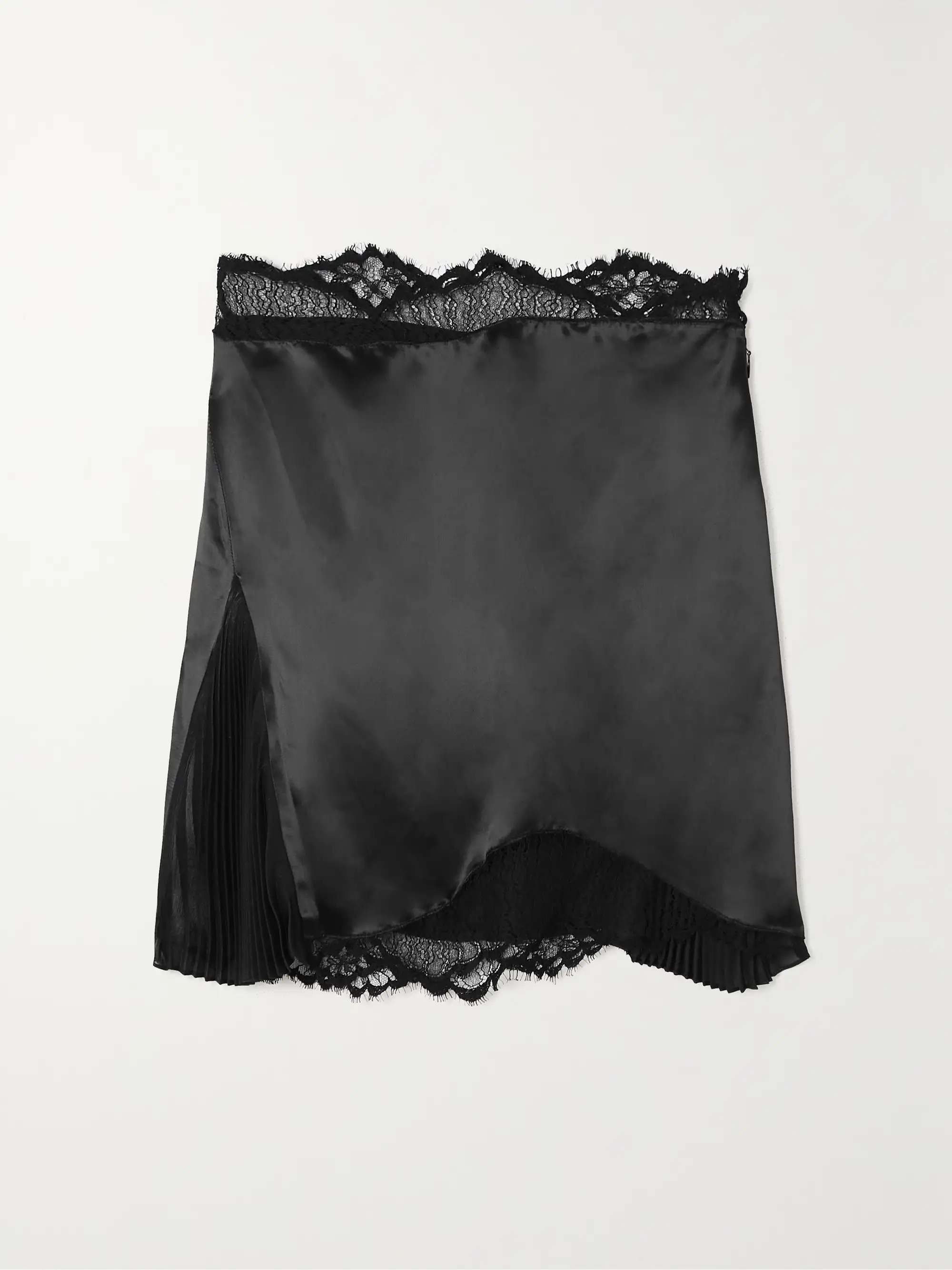 Lace-trimmed satin mini skirt | NET-A-PORTER (UK & EU)