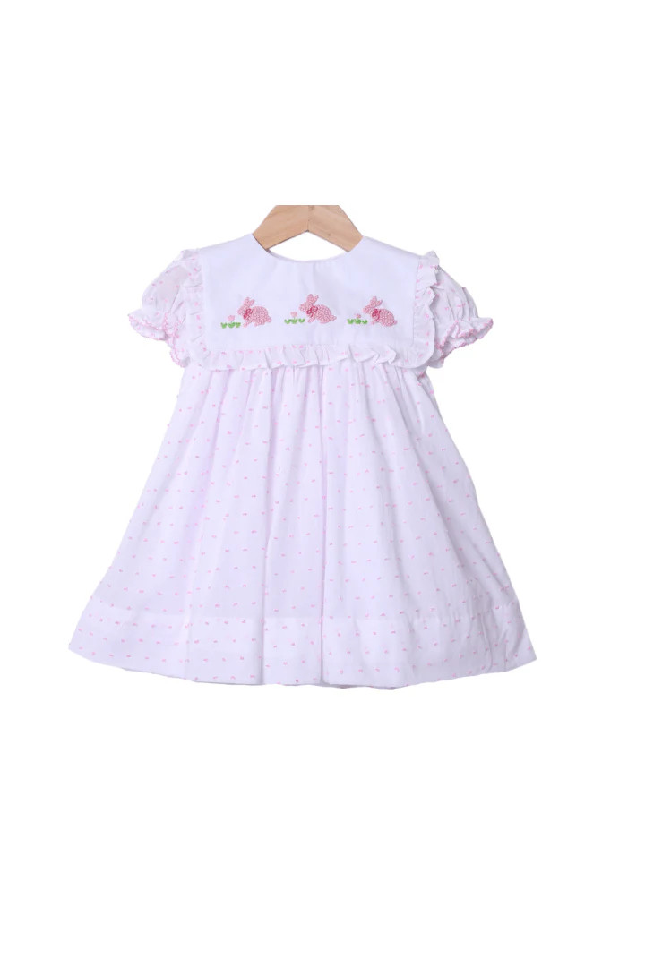 3 In 1 Interchangeable Spring Pink Swiss Dot Dress | The Smocked Flamingo