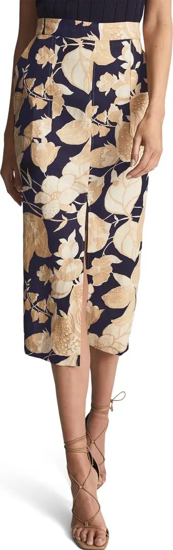 Reiss Jackson Floral Midi Skirt | Nordstrom | Nordstrom