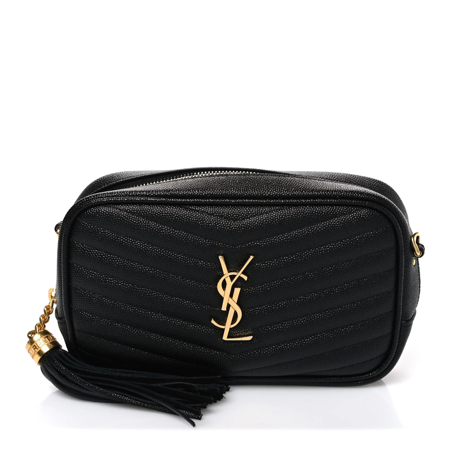 Saint Laurent Grain De Poudre Matelasse Monogram Mini Lou Camera Bag Black 1928130 | FASHIONPHILE (US)